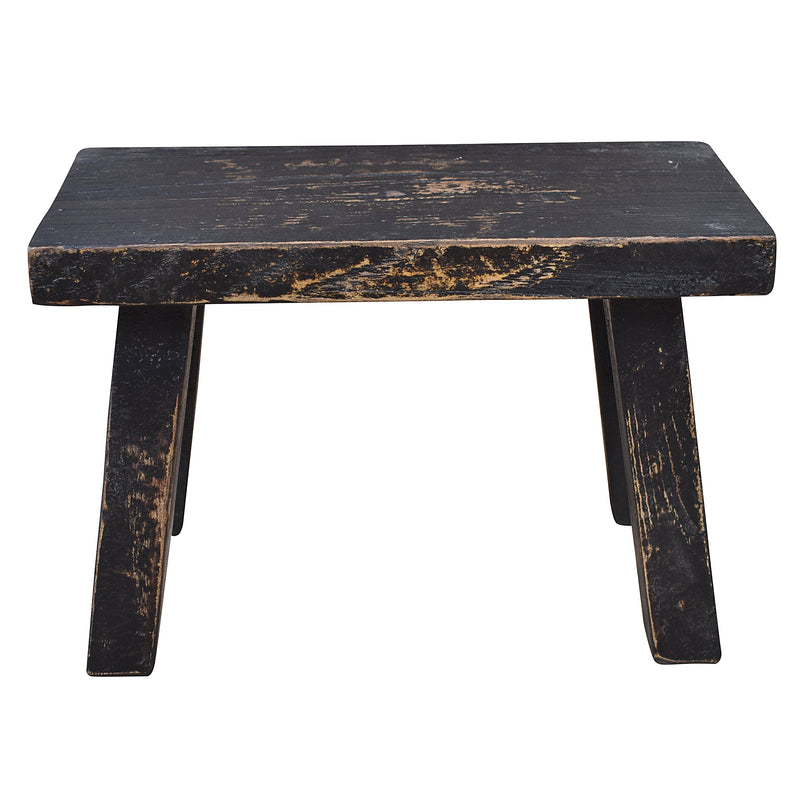 Baby Stool in Black Elm-Dovetailed &amp; Doublestitched