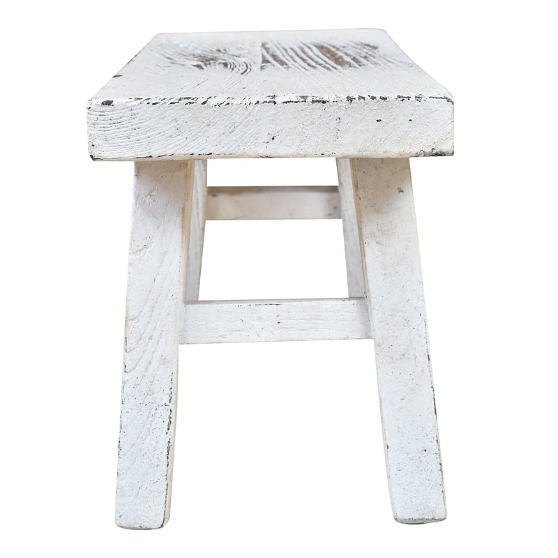 Baby Stool in White Elm-Dovetailed &amp; Doublestitched