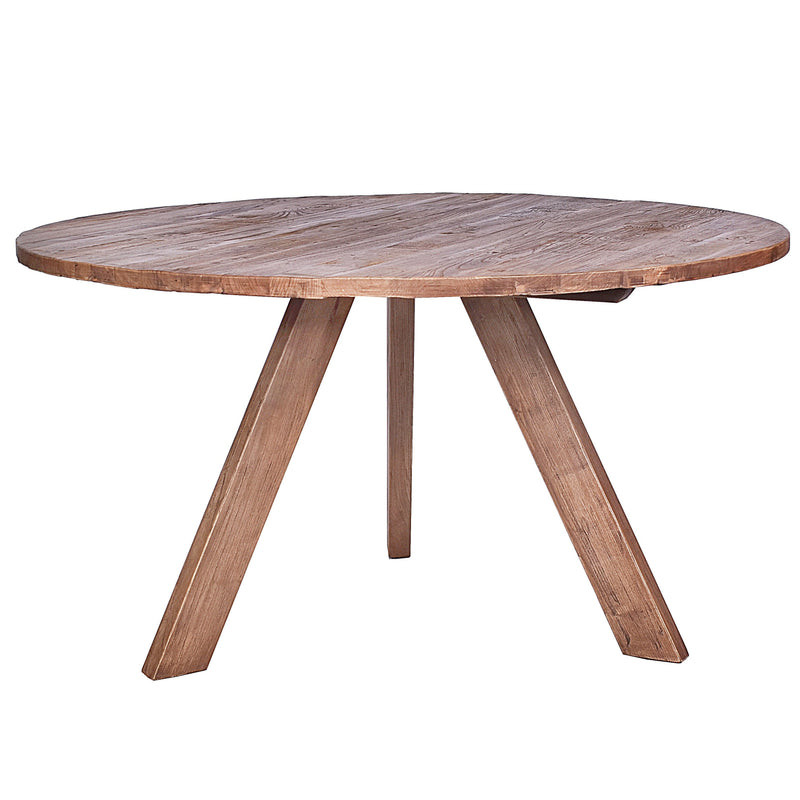 Balmoral 140cm Round Reclaimed Timber Dining Table-Dovetailed &amp; Doublestitched