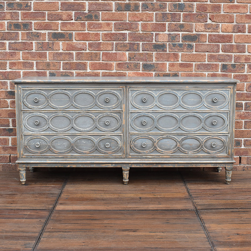 Balmoral Distressed Timber Chest of Drawers-Dovetailed &amp; Doublestitched