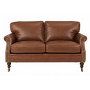 Belgrave Chestnut Brown Leather 2 Seater Sofa-Dovetailed &amp; Doublestitched