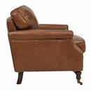 Belgrave Chestnut Brown Leather 2 Seater Sofa-Dovetailed &amp; Doublestitched