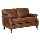 Belgrave Chestnut Brown Leather 2 Seater Sofa-Dovetailed &amp; Doublestitched