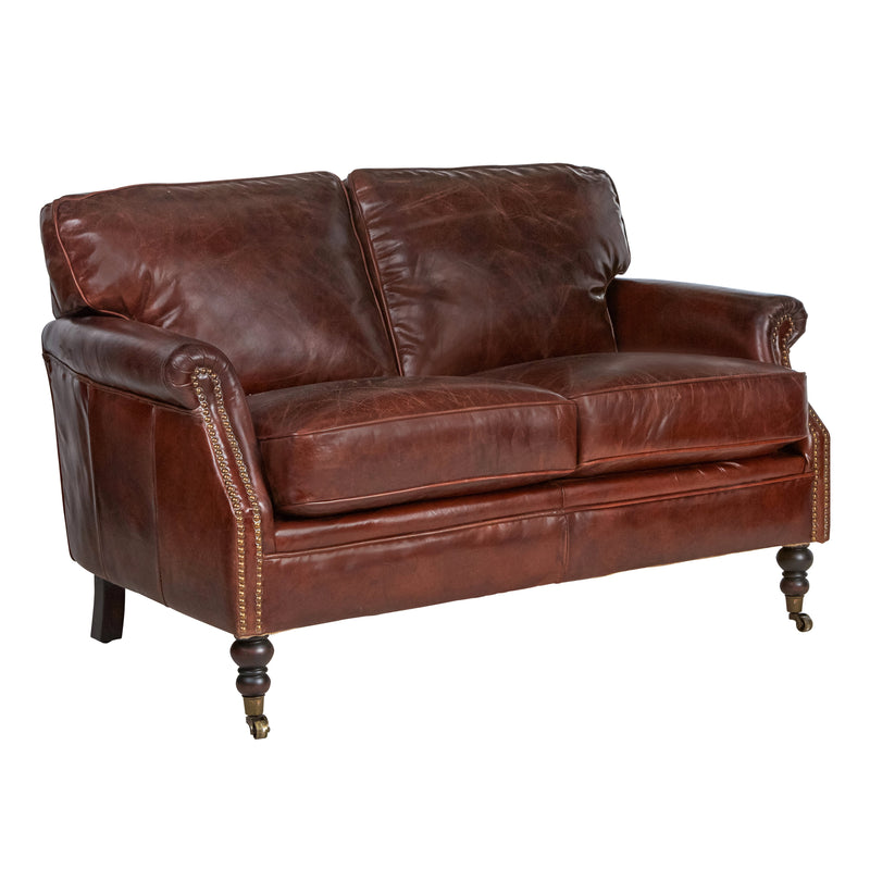 Belgrave Vintage Leather 2 Seater Sofa-Dovetailed &amp; Doublestitched