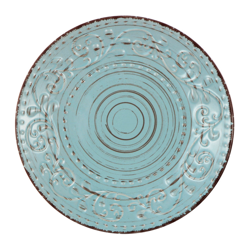 Bella Rustic Plate Set of 4 - Aqua-Dovetailed &amp; Doublestitched