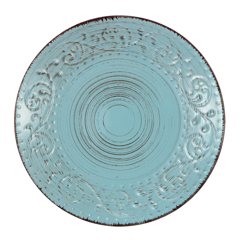 Bella Rustic Plate Set of 4 - Aqua-Dovetailed &amp; Doublestitched