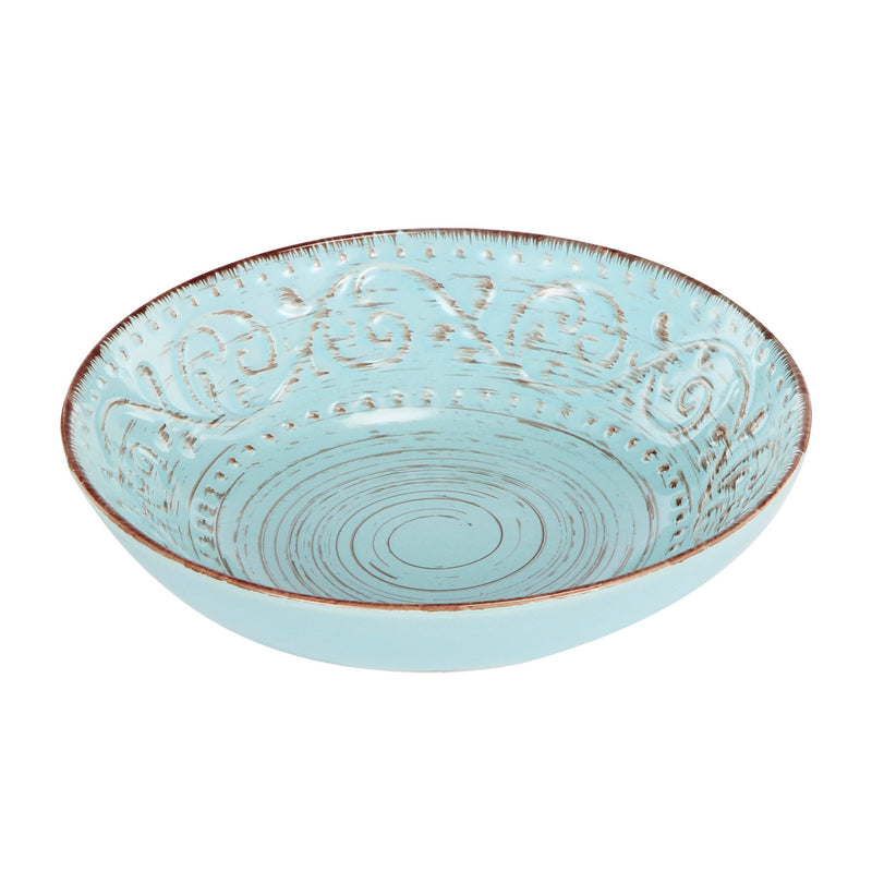 Bella Rustic Plate Set of 4 - Aqua-Dovetailed &amp; Doublestitched