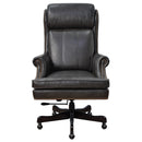 Belmont Black Leather Desk Chair-Dovetailed &amp; Doublestitched
