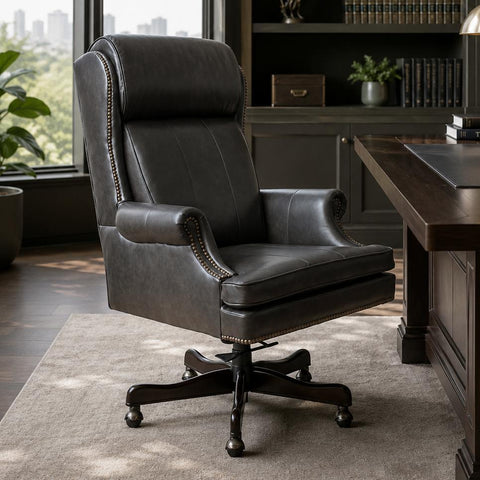 Belmont Black Leather Desk Chair