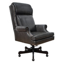 Belmont Black Leather Desk Chair-Dovetailed &amp; Doublestitched