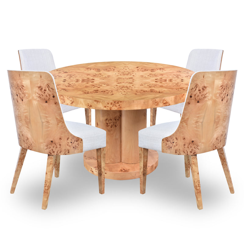 Bernadette 130cm Round Dining Table-Dovetailed &amp; Doublestitched