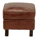 Bijou Vintage Leather Ottoman-Dovetailed &amp; Doublestitched
