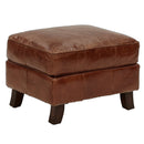 Bijou Vintage Leather Ottoman-Dovetailed &amp; Doublestitched