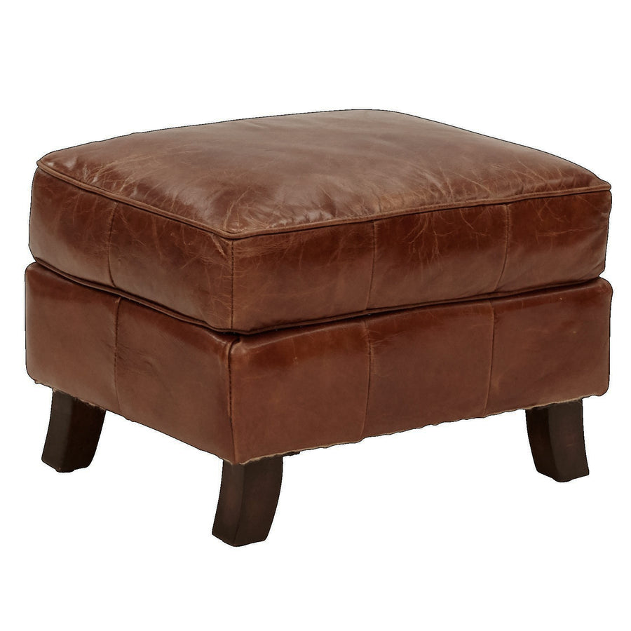 Vintage Leather Ottoman