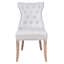 Bjorn Light Grey Leather High Back Dining Chair White Wash-Dovetailed &amp; Doublestitched