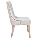 Bjorn Light Grey Leather High Back Dining Chair White Wash-Dovetailed &amp; Doublestitched