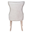 Bjorn Light Grey Leather High Back Dining Chair White Wash-Dovetailed &amp; Doublestitched