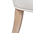 Bjorn Light Grey Leather High Back Dining Chair White Wash-Dovetailed &amp; Doublestitched