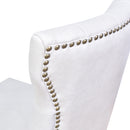 Bjorn Light Grey Leather High Back Dining Chair White Wash-Dovetailed &amp; Doublestitched