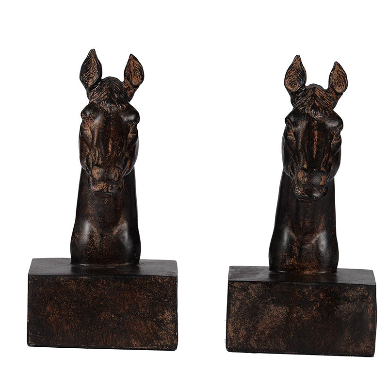 Block Horse Head Bookends-Dovetailed &amp; Doublestitched