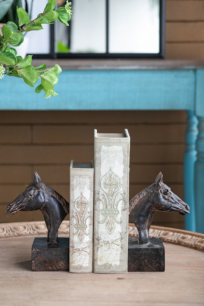 Block Horse Head Bookends-Dovetailed &amp; Doublestitched