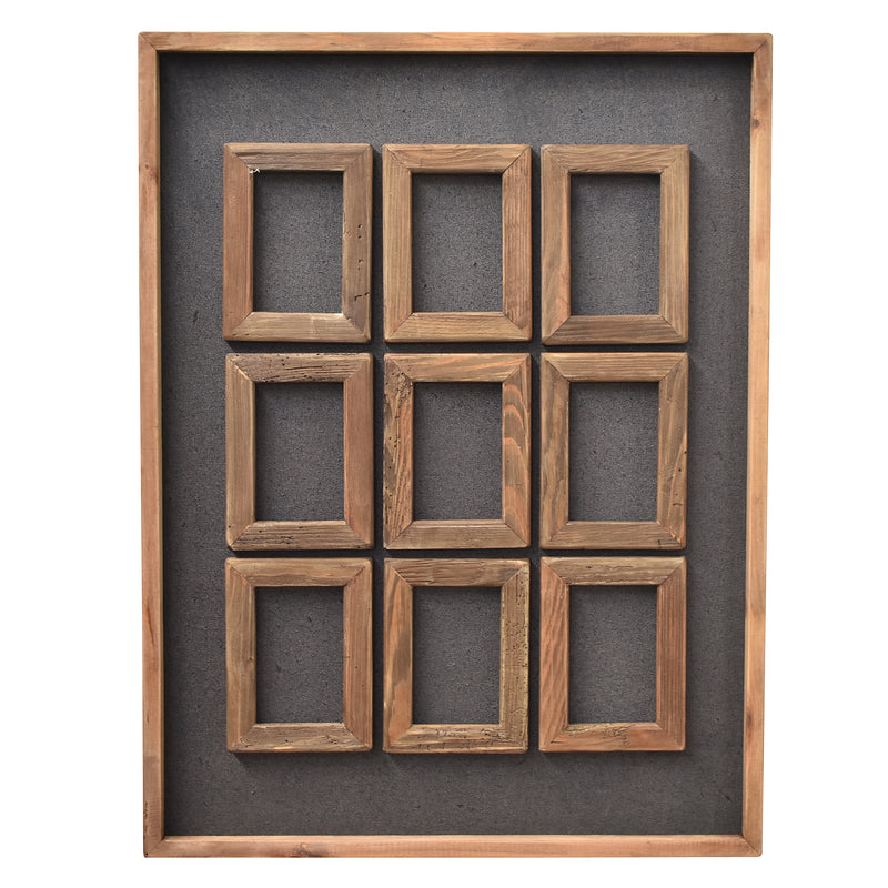 Block Timber Wall Art 62x82 - Brown on Black-Dovetailed &amp; Doublestitched