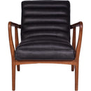 Borsen Black Leather Mid Century Armchair-Dovetailed &amp; Doublestitched