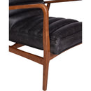 Borsen Black Leather Mid Century Armchair-Dovetailed &amp; Doublestitched