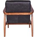 Borsen Black Leather Mid Century Armchair-Dovetailed &amp; Doublestitched