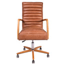 Borsen Toffee Leather Desk Chair-Dovetailed &amp; Doublestitched