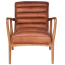 Borsen Toffee Mid Century Leather Chair-Dovetailed &amp; Doublestitched
