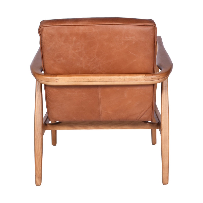 Borsen Toffee Mid Century Leather Chair-Dovetailed &amp; Doublestitched