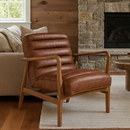 Borsen Toffee Mid Century Leather Chair