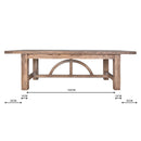 Bowen Arch 2.5m Reclaimed Timber Dining Table-Dovetailed &amp; Doublestitched