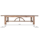 Bowen Arch 3.2m Reclaimed Timber Dining Table-Dovetailed &amp; Doublestitched