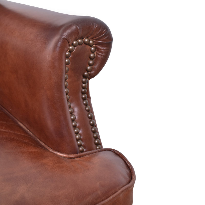 Brentford Vintage Leather Desk Chair-Dovetailed &amp; Doublestitched