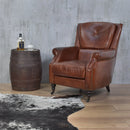 Bristol Vintage Leather Reading Chair-Dovetailed &amp; Doublestitched