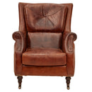 Bristol Vintage Leather Reading Chair-Dovetailed &amp; Doublestitched