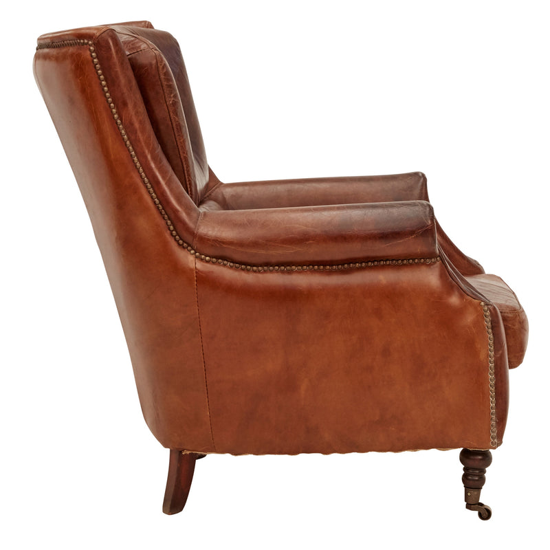 Bristol Vintage Leather Reading Chair-Dovetailed &amp; Doublestitched