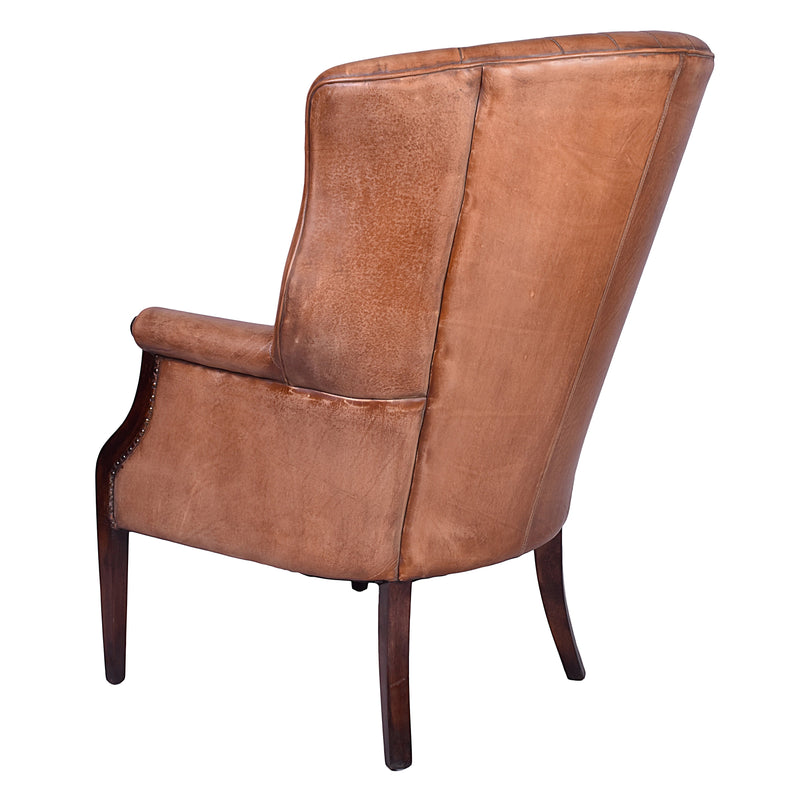 Britannia Antique Leather Armchair-Dovetailed &amp; Doublestitched