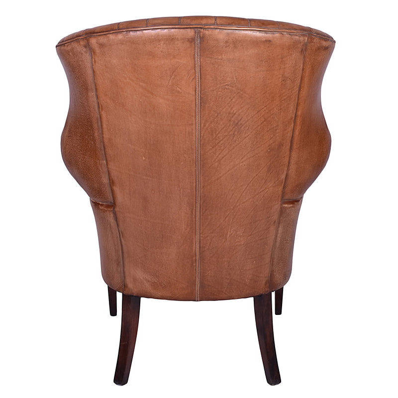 Britannia Antique Leather Armchair-Dovetailed &amp; Doublestitched