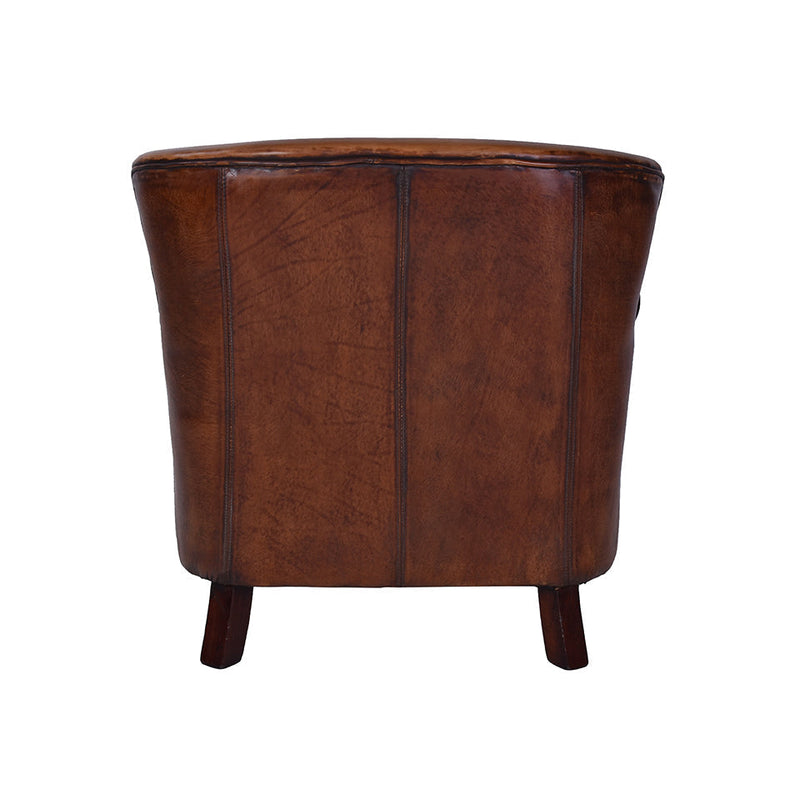 Bruges Vintage Leather Armchair-Dovetailed &amp; Doublestitched