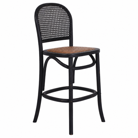 Antoine Recycled Oak Counter Stool Black