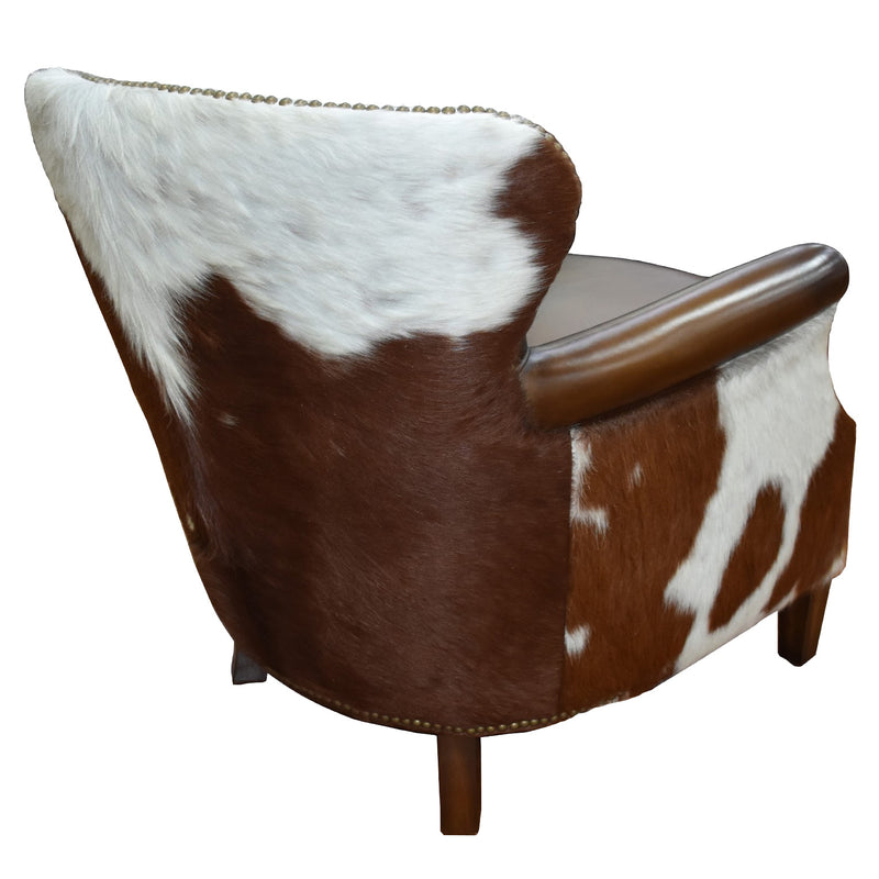 Bernardo Cognac Leather Armchair with Hide Side