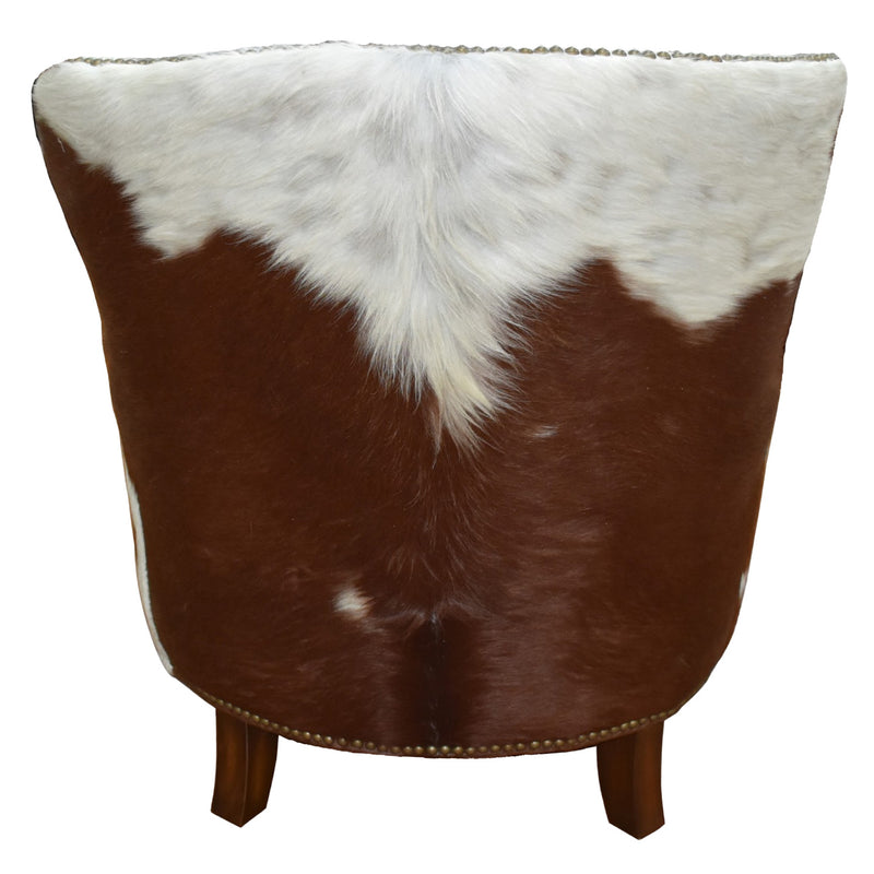 Bernardo Cognac Leather Armchair with Hide Side
