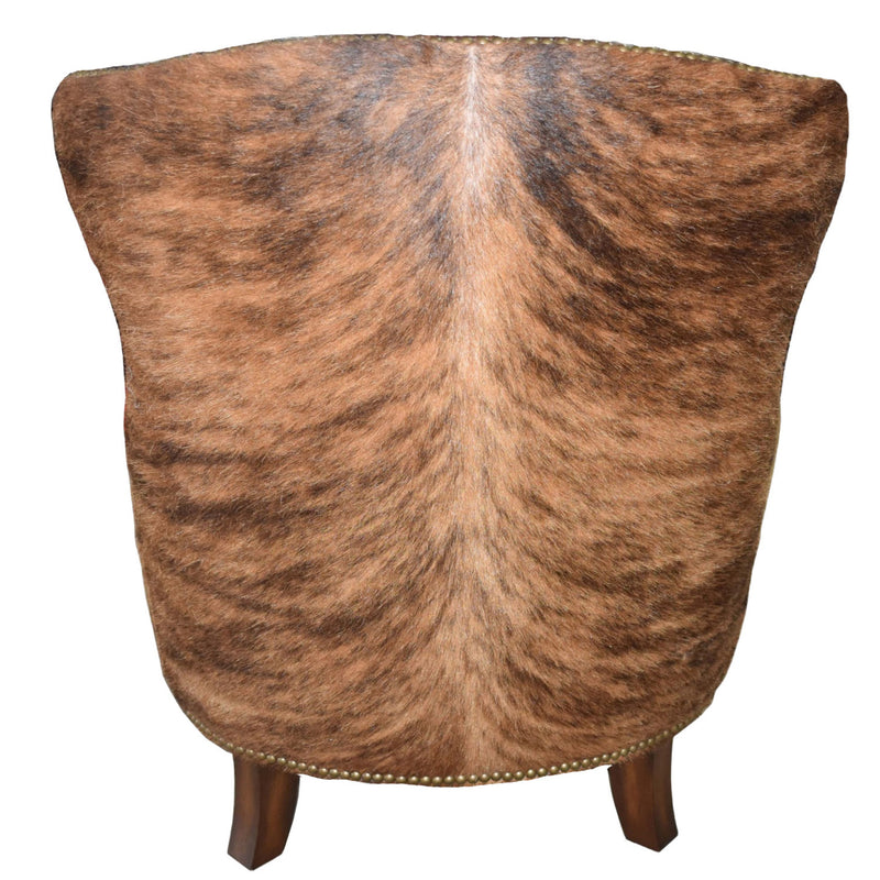 Bernardo Antique Tobacco Leather Armchair with Hide Side