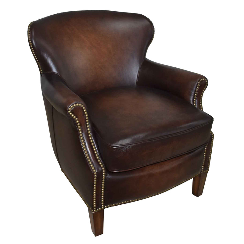 Bernardo Antique Tobacco Leather Armchair