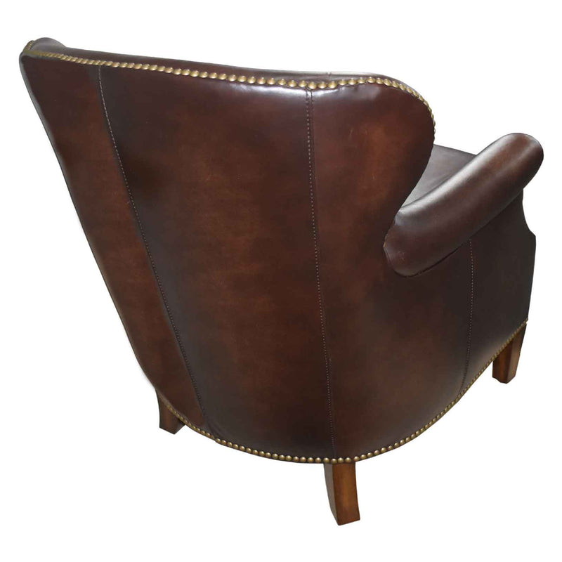 Bernardo Antique Tobacco Leather Armchair