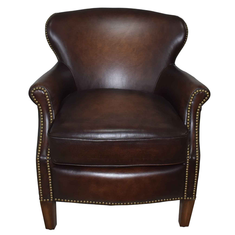 Bernardo Antique Tobacco Leather Armchair