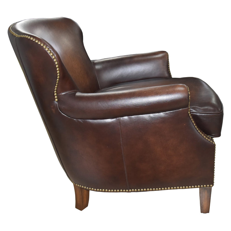 Bernardo Antique Tobacco Leather Armchair